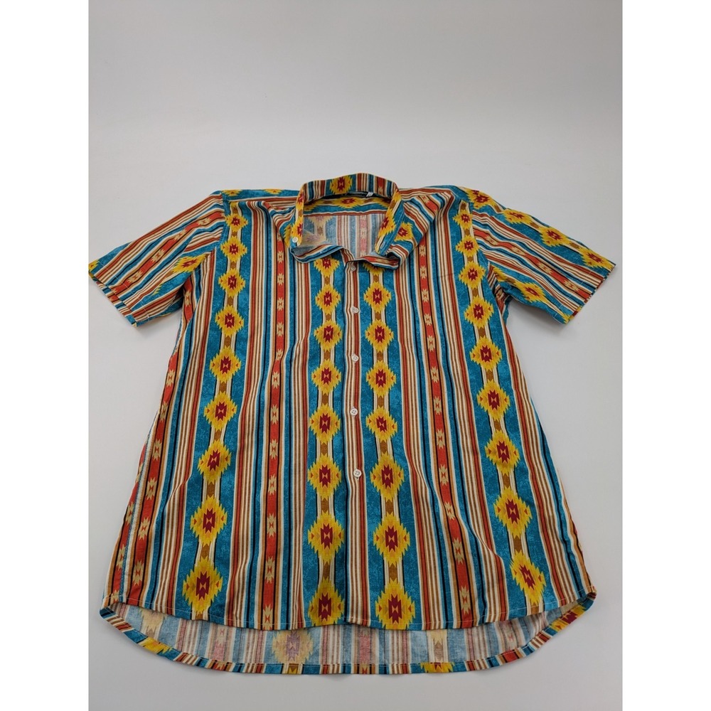 Paco Roca Western Shirt Men's Size 42 Aztec‎ Tribal Native